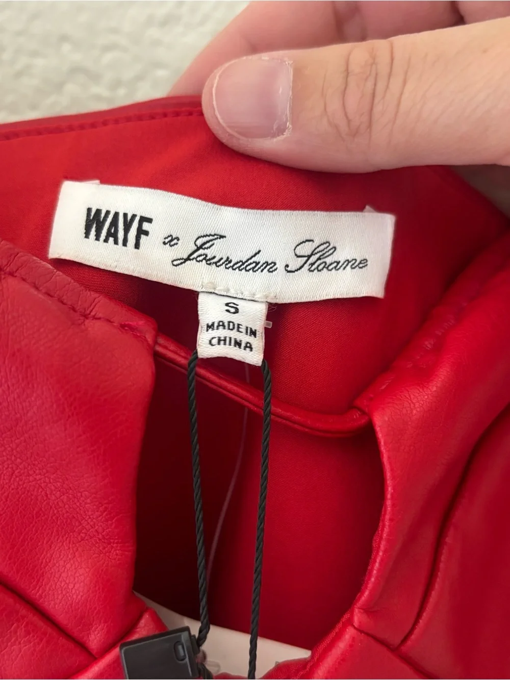 WAYF x Jourdan Sloane Giselle faux leather red crop top NWT size Small